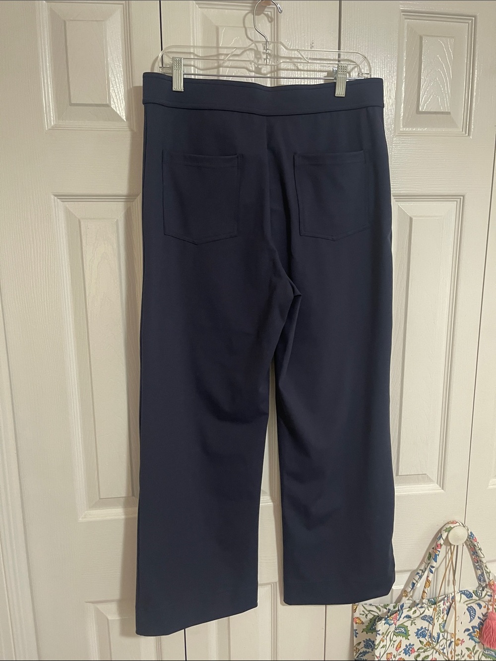 HALARA Women’s Navy High-Rise Wide-Leg Button Front Pants - Picture 7 of 7
